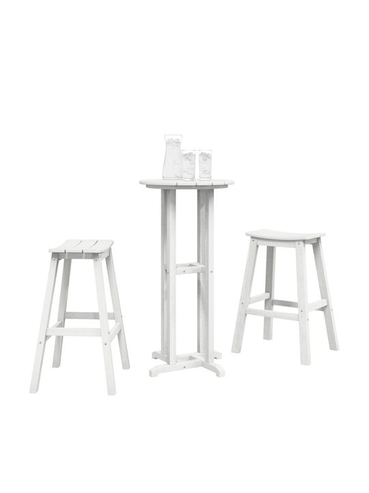 vidaXL Bar Set for Small Outdoor Spaces 3 Pieces White