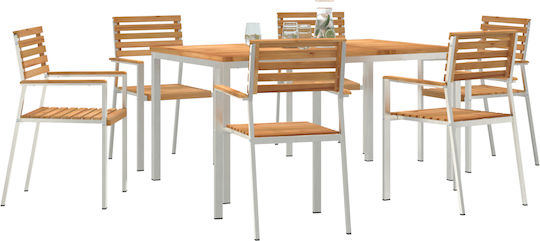 Garten- und Outdoor-Möbelsets 7 Stück Braune für Außenbereich
