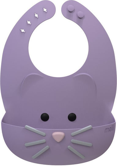 Melii Impermeabila Bavetă Silicon cu buton & Buzunar Violet pentru 6 m+