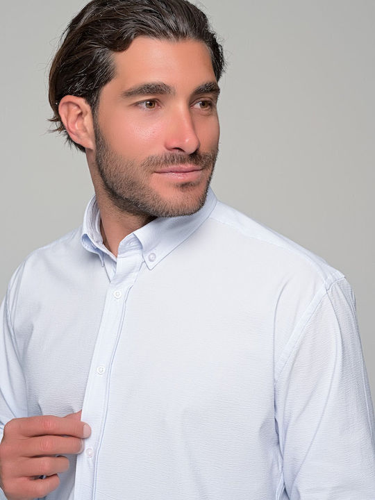 Santiago Long Sleeve Regular Fit Shirt in Sky Blue