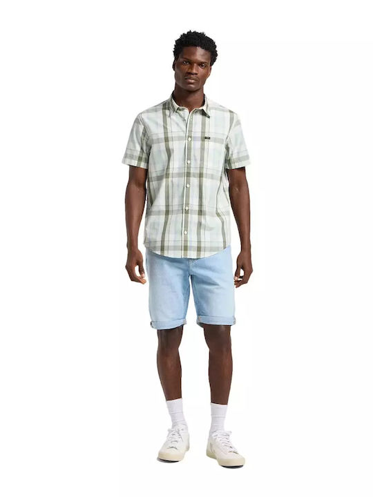 Short-sleeved Shirt Checked Green