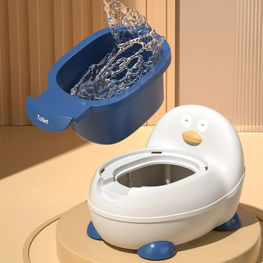 Potty Bowl with Lid Blue