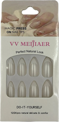 Nail Tips French in White Color 12pcs Κ-5241