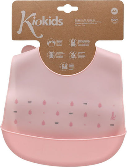 Kiokids Wasserdicht Lätzchen Silikon mit Taste & Tasche Pink für 4 m+ Kiokids Wasserdicht Lätzchen Silikon mit Taste & Tasche Pink für 4 m+