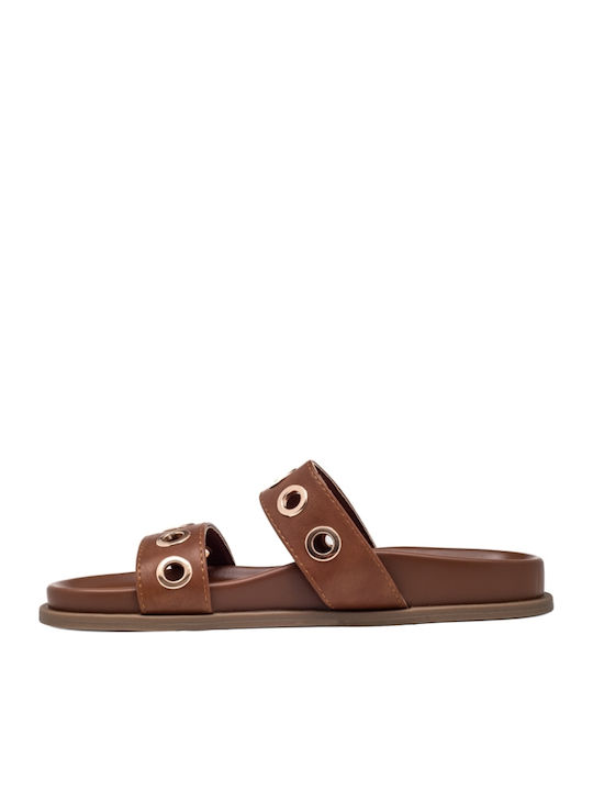 Women's Flat Sandals in Brown Color