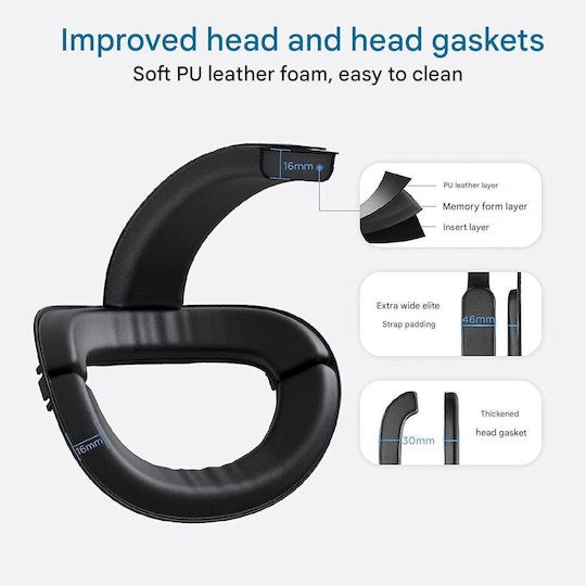 Head Strap Meta Quest 3 8000 Mah Battery Rgb Led Lights Adjustable Controller Case Vr Accessories