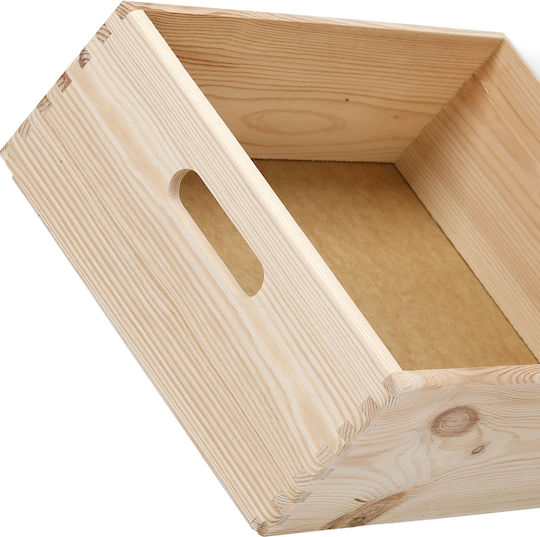 Hölzernes Aufbewahrungsbox mit Deckel Beige 40x30x15cm 1Stück