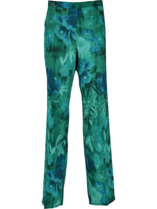 Γυναικείο Υφασμάτινο Παντελόνι Green/blue