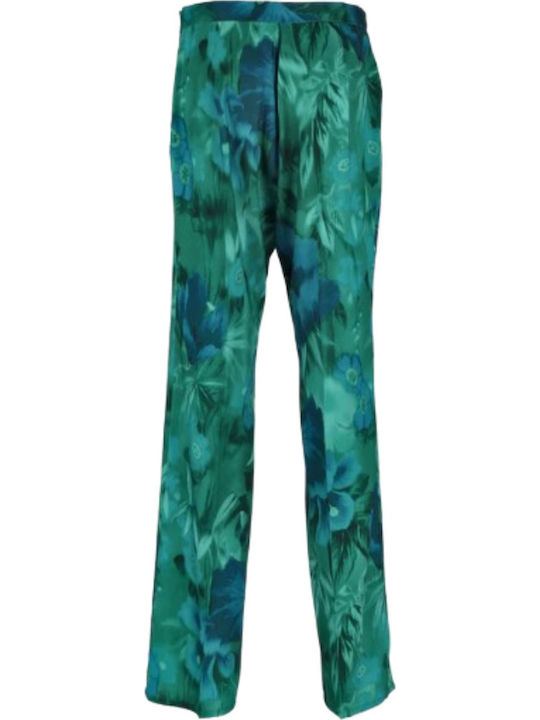Γυναικείο Υφασμάτινο Παντελόνι Green/blue