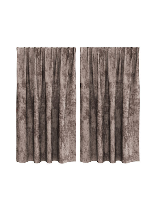 vidaXL vidaXL Window Curtain Set with Grommets Brown 140x140cm