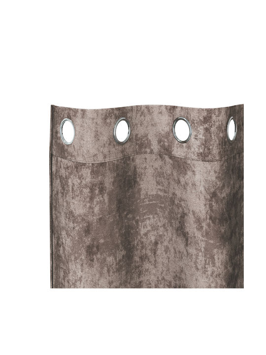 vidaXL Set Window Curtains with Brown Grommets 140x260cm