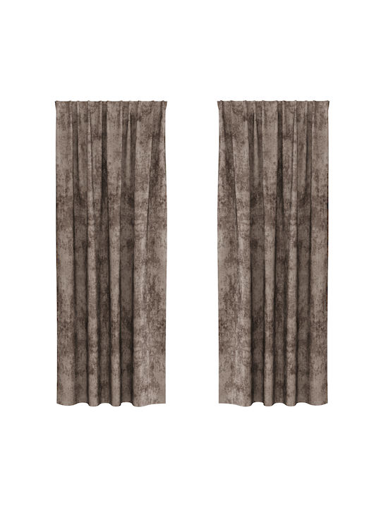vidaXL vidaXL Window Curtain Set with Tab Top Brown 140x260cm