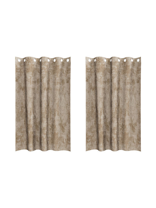 vidaXL Set of Window Curtains with Grommets Ecru 140x175cm