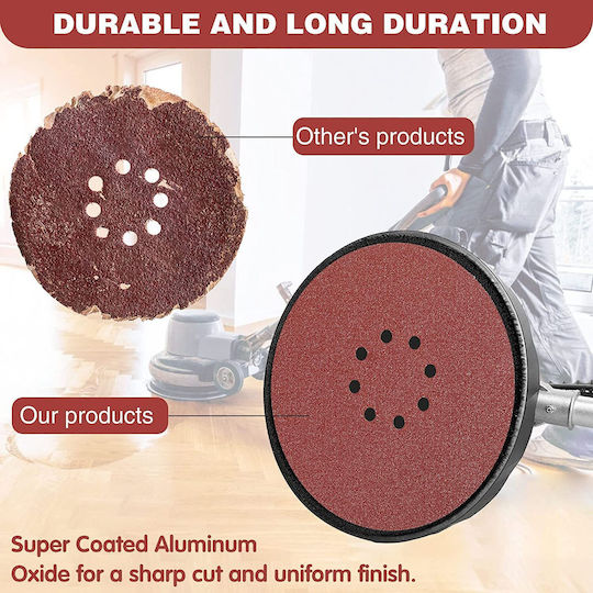 Foaie de șlefuire pentru șlefuitor excentric K40 cu găuri 225mmx225mm Set 10buc