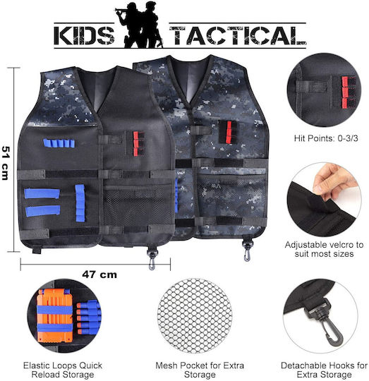 Set 2 Veste Compatibile Nerf N-Strike 2 Veste 80 Piese Cuțite din Spumă Ochelari de Protecție Magazii Măști Brățări Grenade Jucării