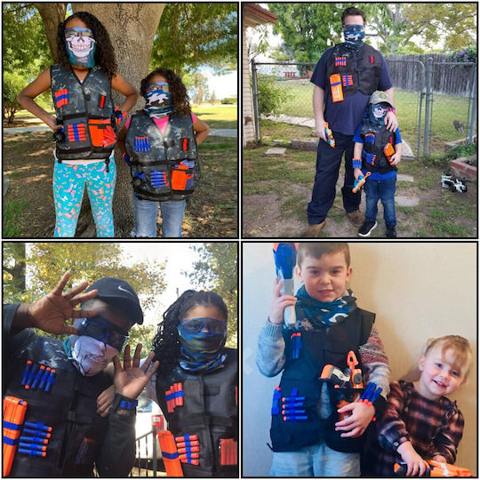 Set 2 Veste Compatibile Nerf N-Strike 2 Veste 80 Piese Cuțite din Spumă Ochelari de Protecție Magazii Măști Brățări Grenade Jucării