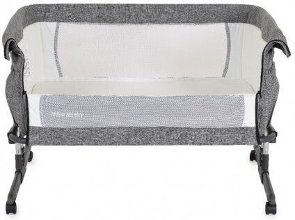 Moni Cradle-Park Mika with Mattress and Wheels Gray