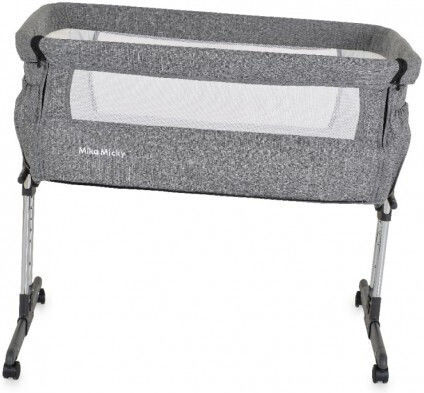 Moni Cradle-Park Mika with Mattress and Wheels Gray