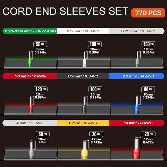 Presă Conector Sertizat Interval De Secțiune 0.25 - 10mm²