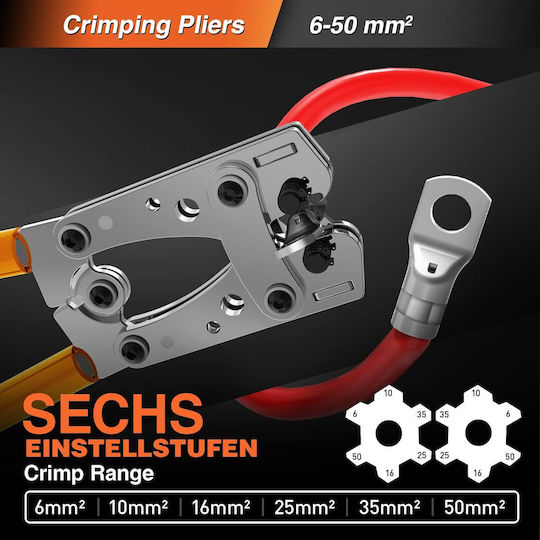 Crimping Pliers Cross-Section Range 6 - 50mm²