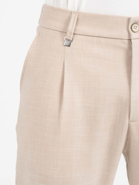 Trousers Elastic in Loose Fit Beige