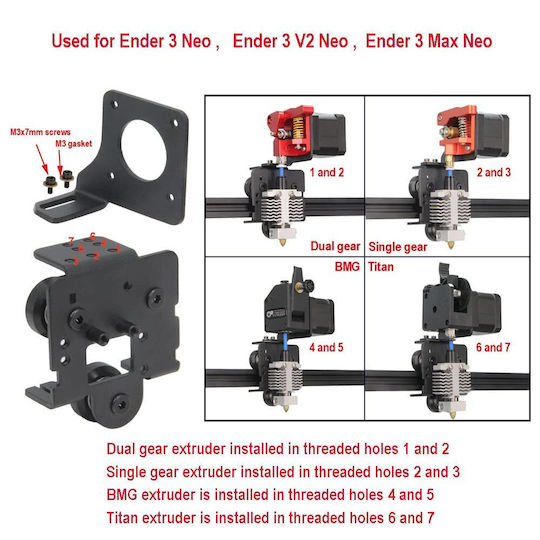 Kit De Conversie Pentru Imprimantă 3D Motor Pas cu Pas Extruder Cu Duză Cu Dâră De Tensiune Metalic Suport Drive Direct Ender 3 Neo Ender 3 V2 Neo Ender 3 Max Neo