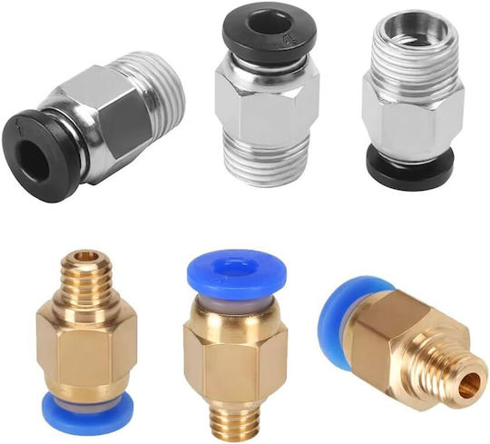 Set Țevi Teflon de 5m pentru Imprimante 3D 10 Bucăți Conectori Pneumatici 4-m6 10 Bucăți Conectori 4-m10 Țeavă PTFE Filament pentru Imprimante
