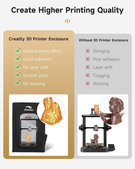 Husă pentru Imprimantă 3D Creality Ender 3 Serie Ender 3 Pro Ender 3s Ender 3 V2 Ender 3 Neo Ender 3 V2 Neo Ender 2 Ender 2 Pro Cp-01 Rezistent la Foc Rezistent la Apă Antistatabilă Detasabilă 720x600x480mm Negru