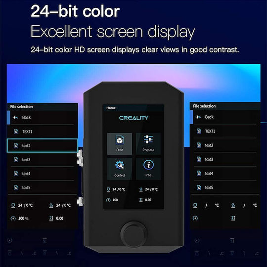 Smart Екран За 3D Принтери Съвместим Ender-3 V2 Ender 3 Pro Ender 3D Принтер 32-битова Майка Плата Hd Цветна Памет Функция Поддържани Формати На Файлове Jpeg Creality Черен