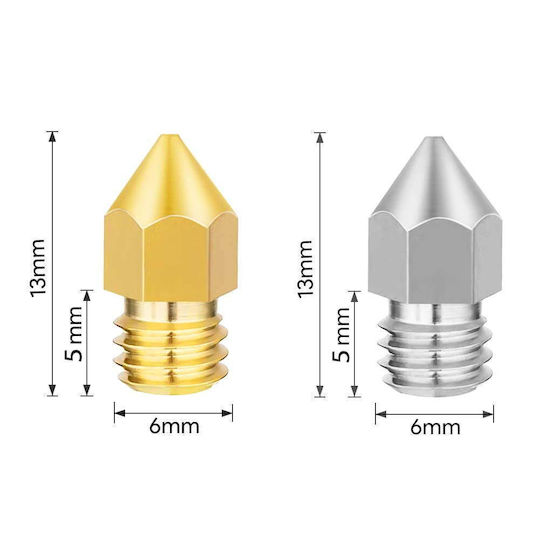 Set Duză Pentru Imprimante 3D 20 Bucăți 12 Duză Cupru 8 Duză Oțel Inoxidabil Mk8 0.2 Mm 0.4 Mm 0.6 Mm 0.8 Mm 1.0 Mm Unelte De Curățare Anycubic Mega Creality Cr-10 Ender