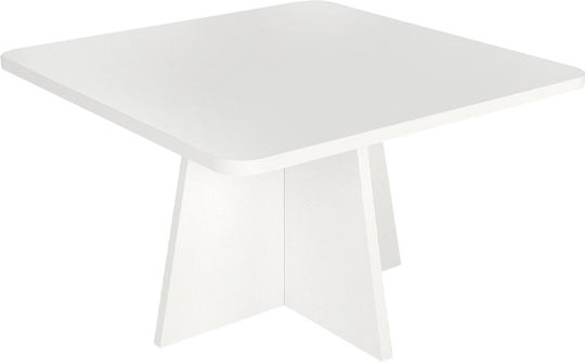 Square Central Coffee Table Sugar Wooden White W60xL60xH36.8cm