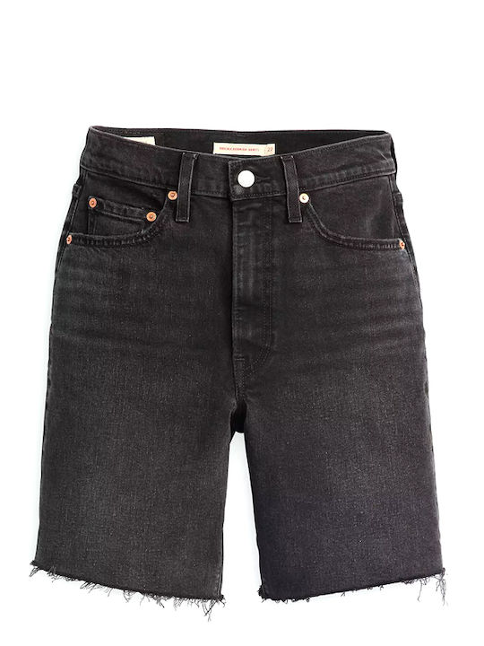 Ribcage Women's Jean High-waisted Shorts Anthracite