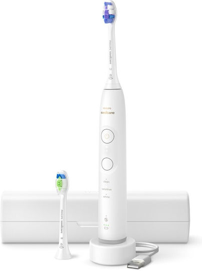 Philips Sonicare DiamondClean 9000 Elektrische Zahnbürste mit Drucksensor Weiß