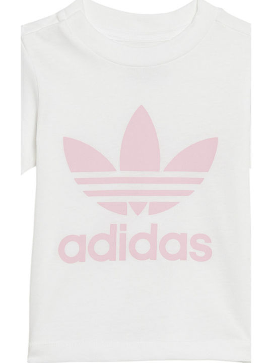 adidas Set Pentru Copii Cu Pantaloni Scurți Alb 2 Bucăți