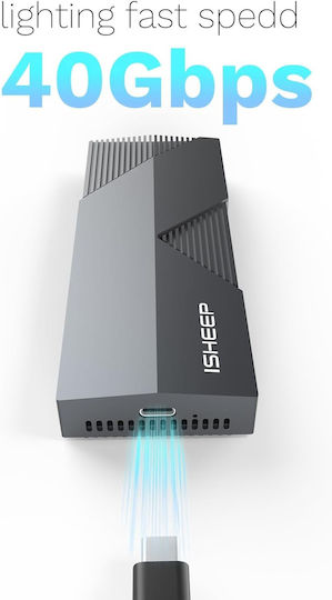 Carcasă Externă pentru Unități de Stocare M.2 NVME cu Ventilator Integrat 40 Gbps USB-C Thunderbolt 3/4 Aluminiu 2280 M-key B+m Key SSD-uri