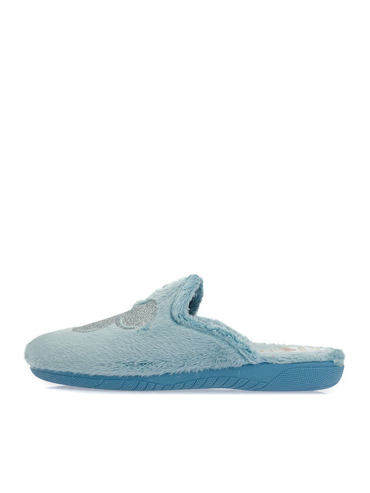 Wollene Winter Damen Hausschuhe Hellblaue