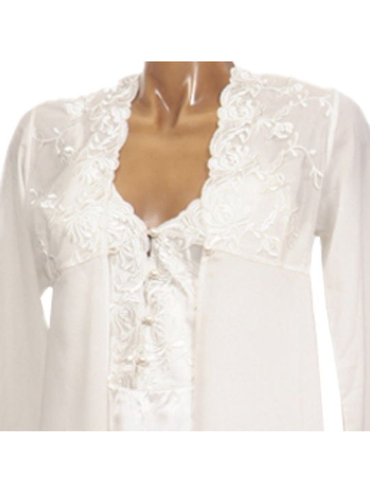 Daisy Lingerie Καλοκαιρινή Γυναικεία Ρόμπα με Νυχτικό Υβουάρ