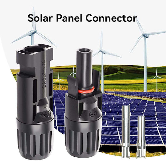 Set 20 Conectori MC4 Fotovoltaic Panou Bărbat Femeie Chei Speciale Ip67 Cablu Solar 2.5 Mm² 4 Mm² 6 Mm² Negru