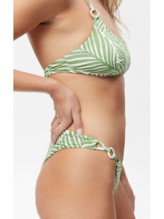 Padded Bikini Bra with Adjustable Straps Green, White