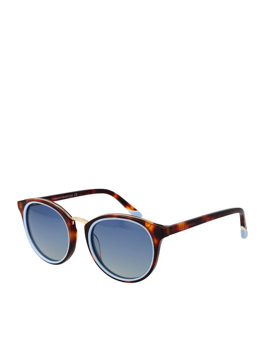 Funky Buddha Unisex Sunglasses with Brown Tartaruga Frame and Blue Polarized Lens FBS2046/004