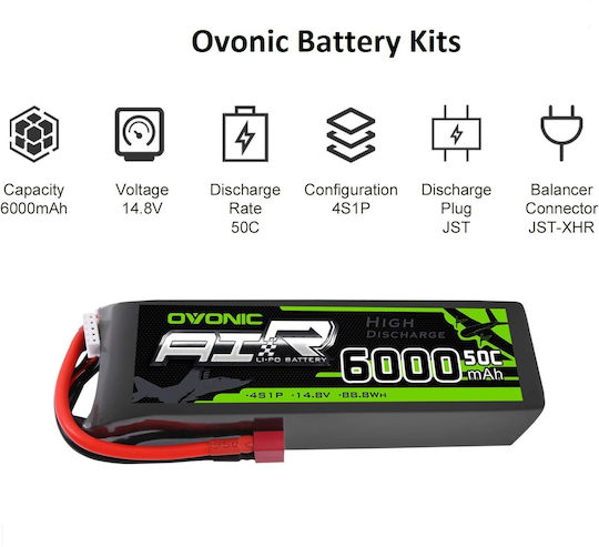 Baterie Li-Po 4s 14.8 V 6000 Mah Deans T Plug Conector FPV UAV Mașină RC Avion Drone Helicopter