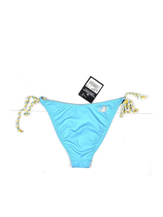 Bikini Set Top & Slip Bottom Light blue/yellow/white