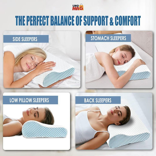 Linomag Orthopädisches Kissen mit Memory Foam 60x35x9cm in Weiß Farbe