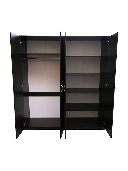 Τετράφυλλη Ντουλάπα Wenge 180x55x200cm