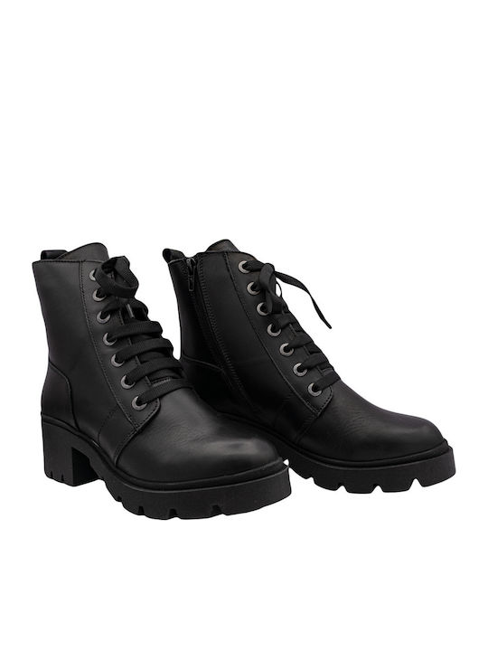 Leather Women's Ankle Boots Black