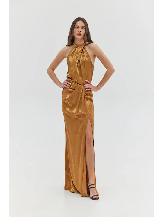 Satin Maxi Skirt Milk Chocolate