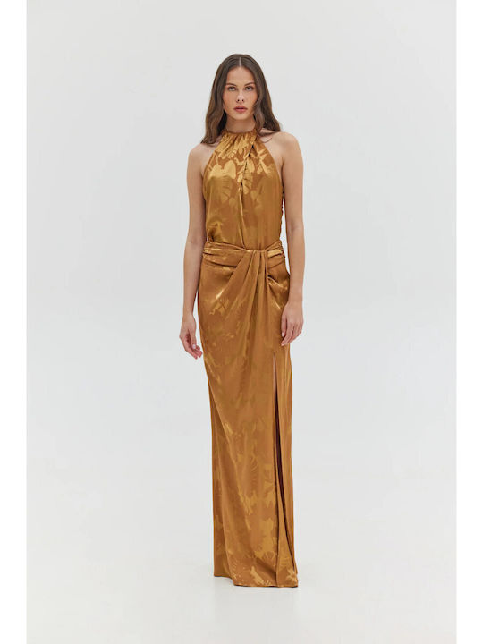 Satin Maxi Skirt Milk Chocolate