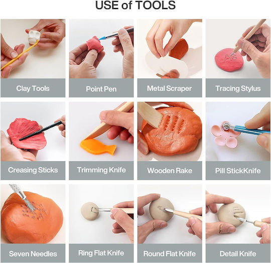 Set 55 Modeling Tools Clay Sculpting Knives Craft Instruments Clay Plasticine Ceramics Hobbyists Professionals