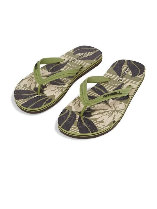 Profile Graphic Men's Flip Flops Khaki