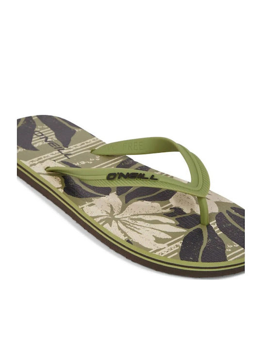 Profile Graphic Men's Flip Flops Khaki